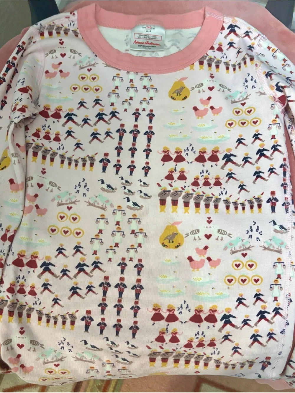 Pair of Hanna Andersson PJ Tops - Size 10 Christmas & Size 12 Fall